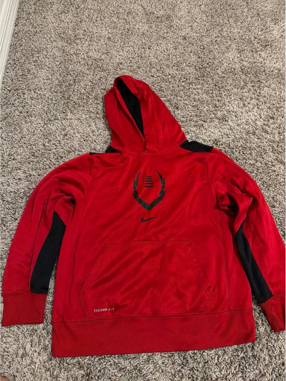 Nike Boys Red Therma-Fit Hoodie Large